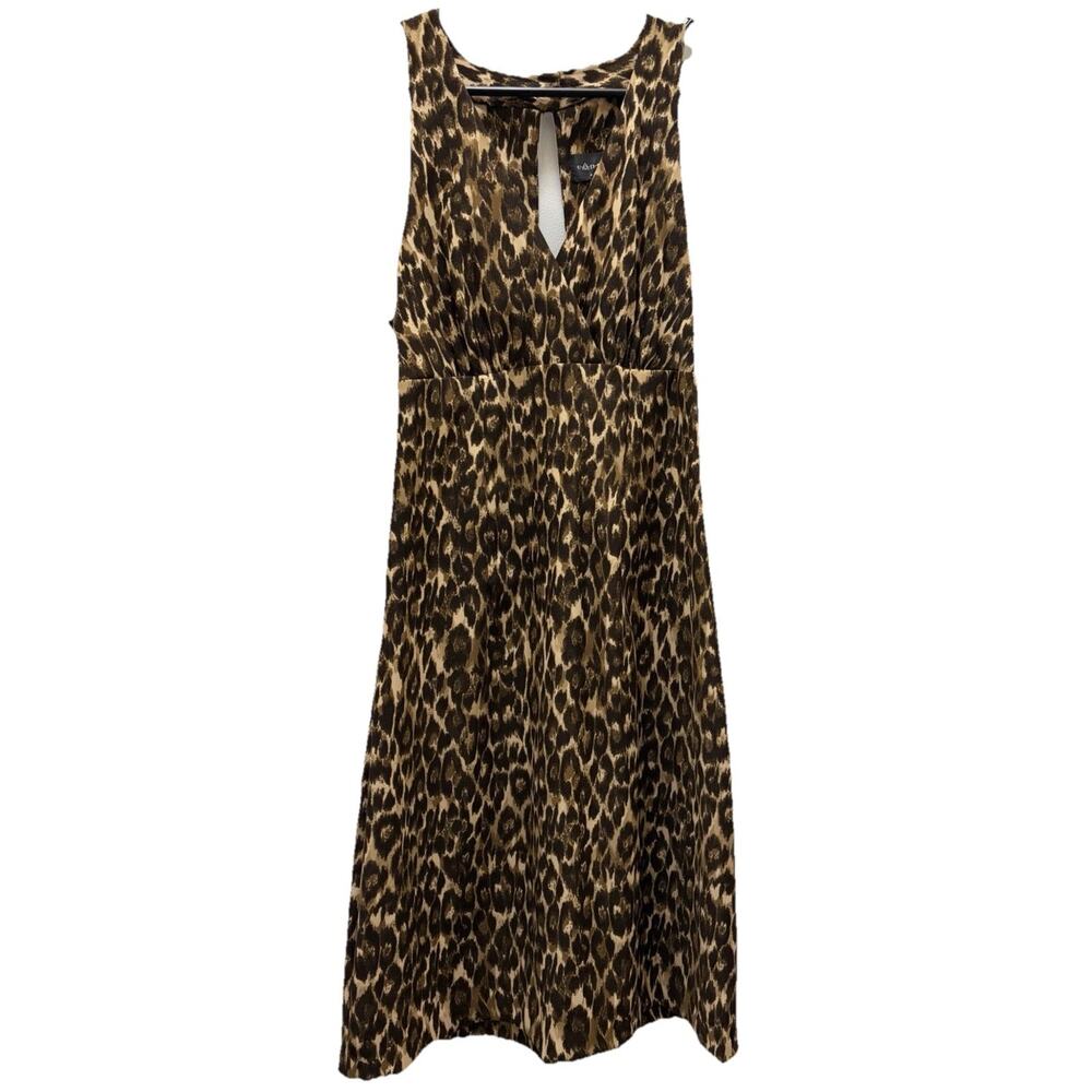Leopard Print Keyhole Dress | Connected Apparel | Size 10
